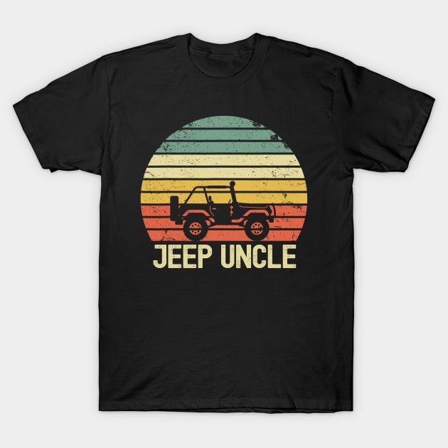 Jeep Uncle Vintage Jeep Retro Jeep Sunset Jeep Jeep Papa Jeep Men T-Shirt by Liza Canida